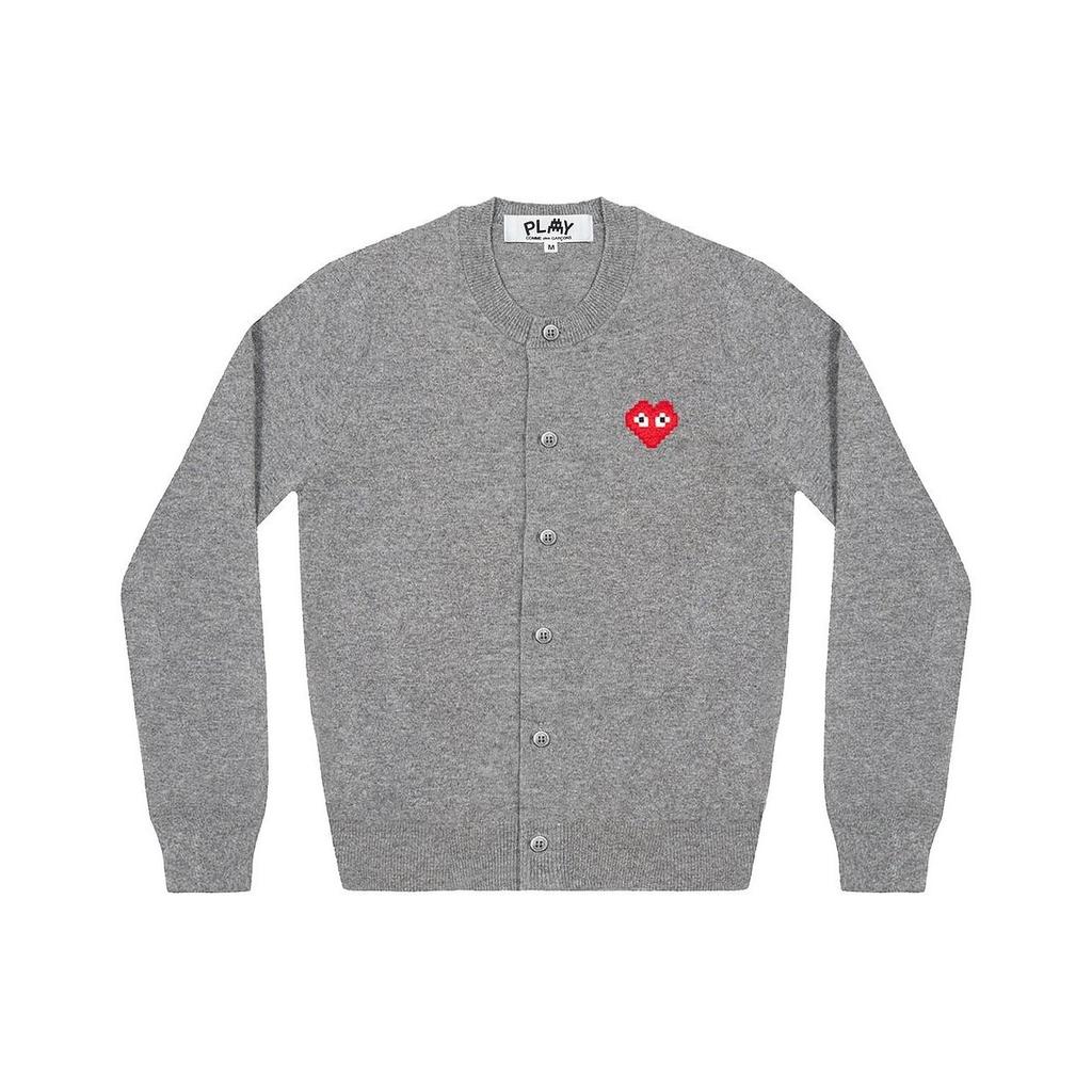 Comme des Garçons PLAY (WMNS) COMME des GARCONS PLAY Cardigan Invader Emblem 'Grey' Women's AZ-N083-051-2