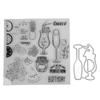 Clear Stamp Kit Unique Shape Decorative Transparent Template Embossing Cutting Die Set for DIY