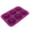 6 Cavity Silicone Donut Baking Pan Donut Chocolate Mold Microwave Freezer Safe(Purple)