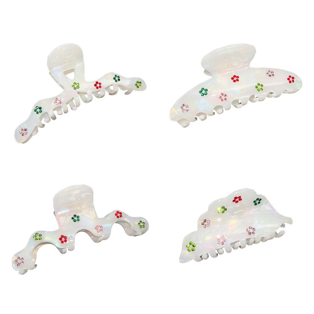 Hair Clip Mermaid Color Hair Claw Korean Style Acetic Acid Shark Clip Rhinestone Hair Claw  Travel