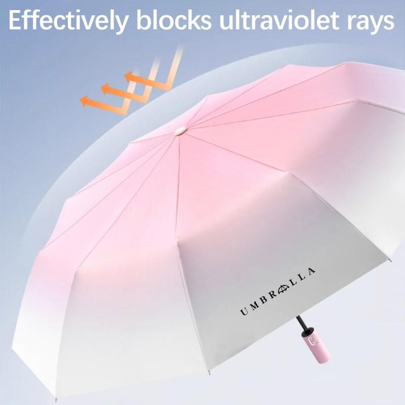 20 Bone Automatic Gradient Color Umbrella for Men Women Large 3 Fold Windproof,Waterproof Sunshade Sun UV Protection Umbrellas