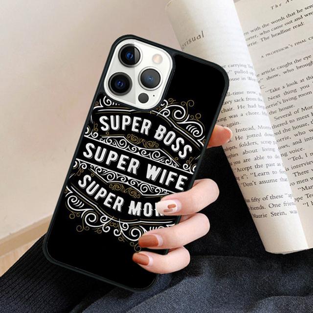 Чехол для телефона Жена Мама Босс Для iPhone 17 Air 16 15 14 Plus для apple 16 11 12 13 Pro Max coque