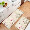 1Pcs Anti Fatigue Kitchen Rugs,Floral and Bee Print Waterproof Non-Slip Thick Cushioned Kitchen Mat Heavy Duty Comfort Standing Mat for Kitchen