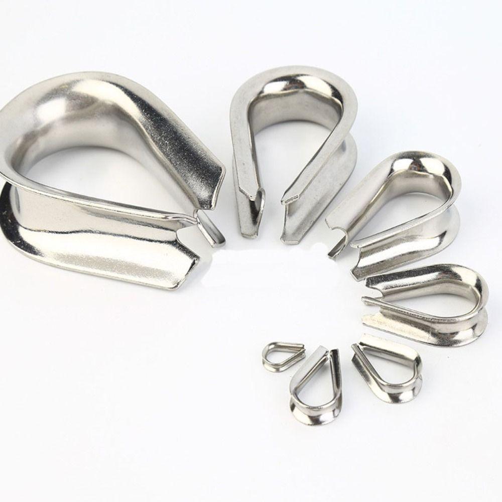 10pcs 1.5-12mm Rope Thimble Rigging 304 Stainless Steel Thimbles Ring Clamp Rope Connecting Head