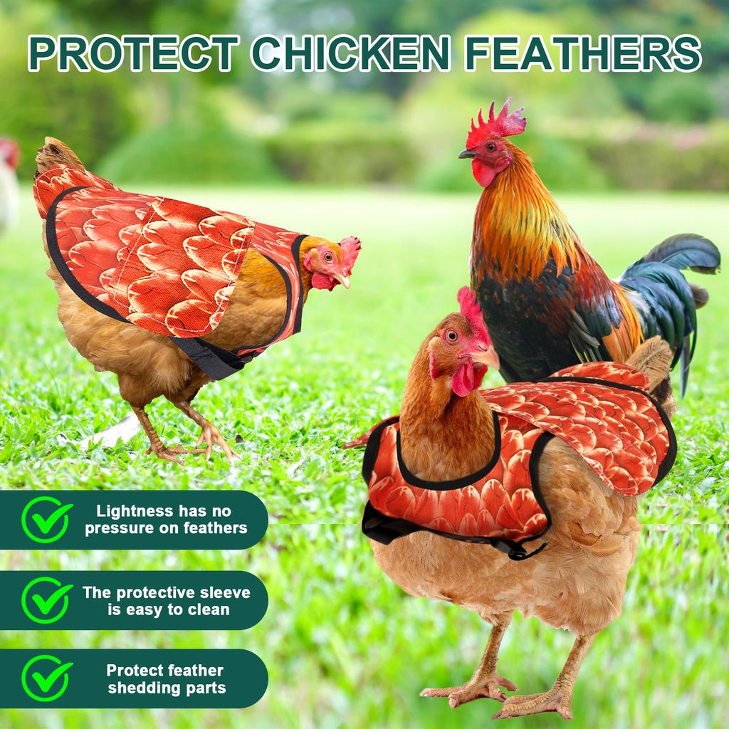 3Pcs Chicken Saddle Waterproof Chicken Back Protector with Adjustable Shoulder Strap Comfortable Chicken Apron Poultry Accessory