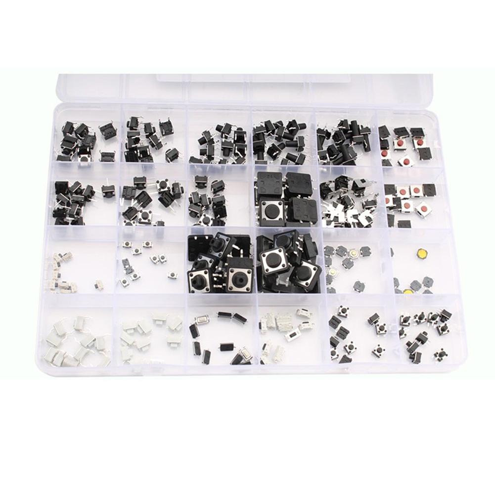 For Mini Switch Compatible Tactile Push Buttons 240 pcs 24 Value Types for Integration in Audio Equipment and Office Machinery