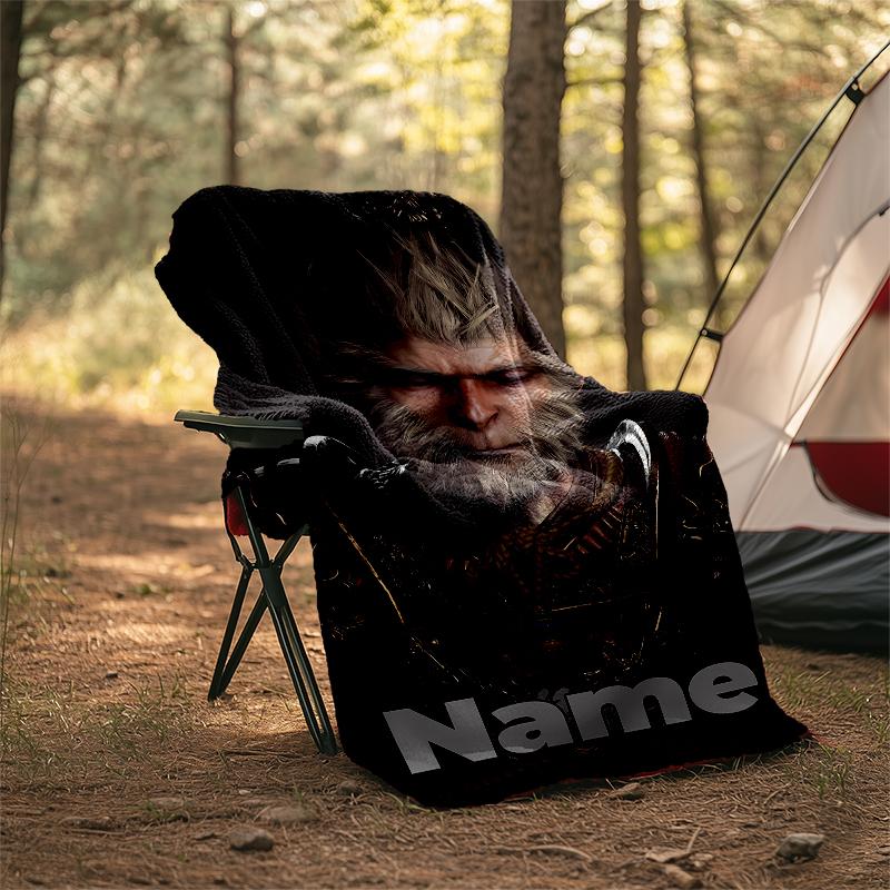 Personalized Custom Name Blanket - Black Myth Wukong Game Print Design,Blanket for Sofa,Bed,Travel,Camping - Soft and Warm, Great Gift