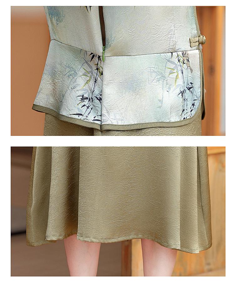 Летнее элегантное платье в китайском стиле для женщин среднего возраста - Дизайн «два в одном»