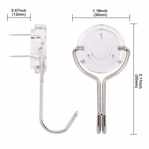 HARMIEY Plasterboard, Plywood, and Wood Hooks, Three-Pin Hooks, Clear Hooks, Wall Hooks, Concrete Hooks, Plastic, Heavy-Duty Hooks (Set of 10)