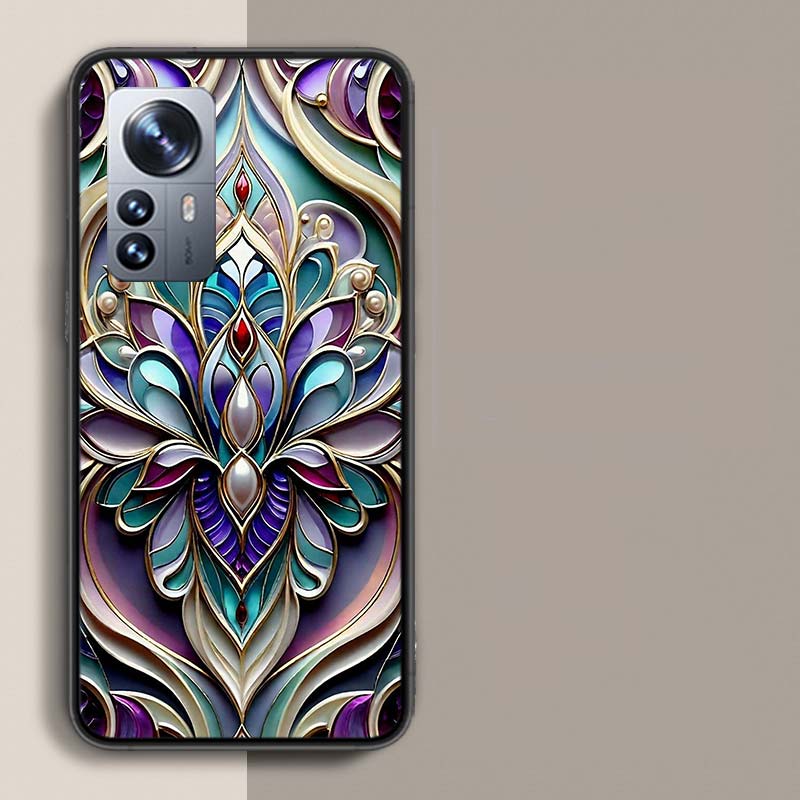 Цветочный витражный эффект Так Красивый Чехол Для Телефона Для Xiaomi Mi 14 14T 15 15T Poco F7 Ultra M8 M7 M6 M4 M3 X7 X6 X4 Pro M5S 12