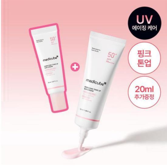 Medicube Солнцезащитный крем PDRN Pink Tone-Up 50 мл + Бесплатно 20 мл
