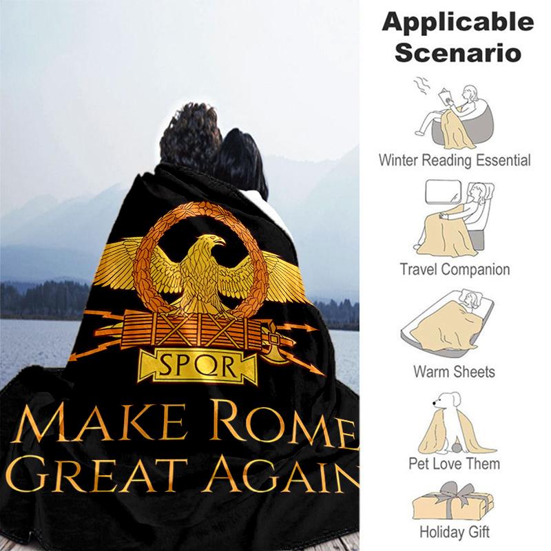 1pc Blanket SPQR Roman Eagle1 Print Design, Lightweight Blanket for Sofa, Bed- Soft &Warm, Gift for All Seasons like Christmas, Halloween