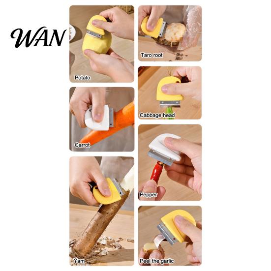 Home Cooking Peeler Stainless Steel Ginger Peeler, Mini Garlic Skin Remover Scraper, Multifunctional Vegetable Blade Fruit with Non Slip Handle,
