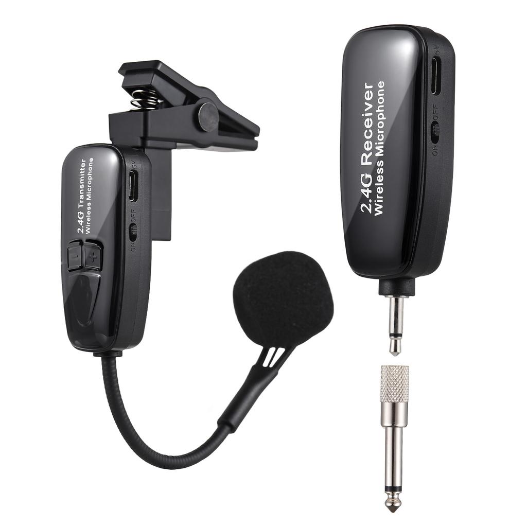 2.4G Saxophone Wireless Microphone Receiver Set Noise Reduction Outdoor Professional Stage