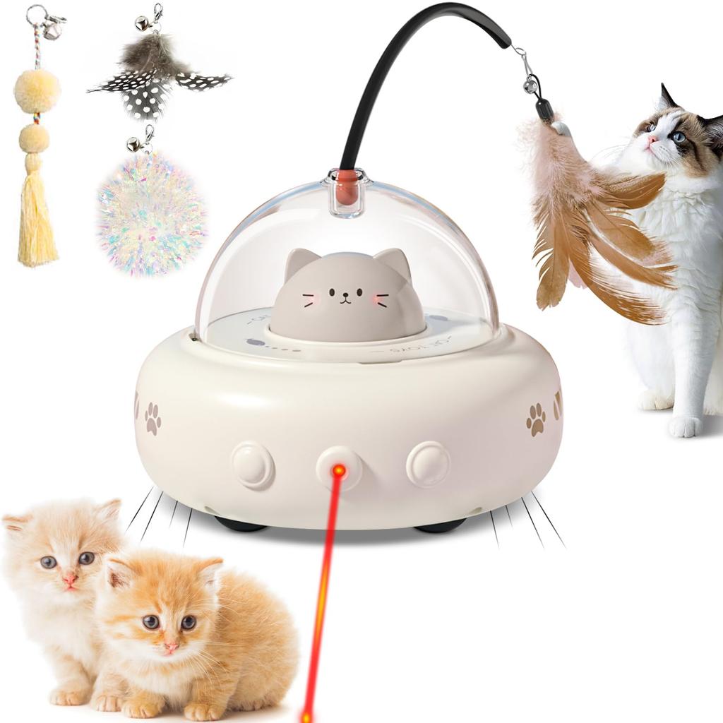 Electric Cat Toy, USB Rechargeable, Feather Toy, Stimulates Cat's Curiosity, Easy To Use, Great for When You're Away, Helps Prevent Exercise and