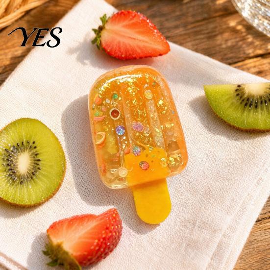 Ice Stick Stress Reliever Glitter Squeeze Toy, Relief Simulation Cream Sensory TPR Ball Slow Rising Lolly Fidget Toy for Kids Adults Relaxation