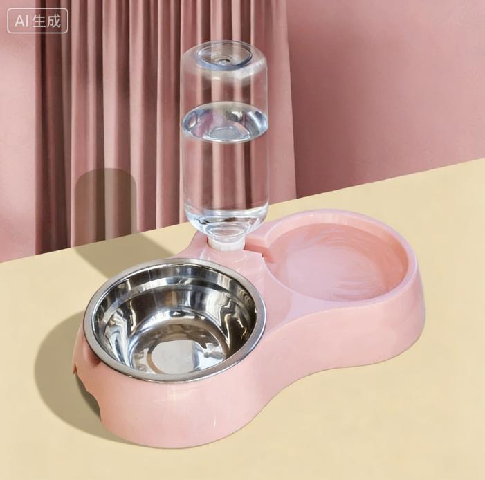 2-in-1 Automatic Pet Water Dispenser Double Bowl for Cats and Dogs