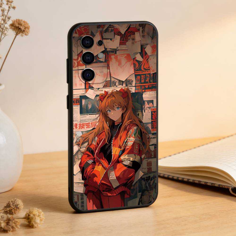 Чехол для телефона Neon Genesis Evangelion для Samsung S25, S24, S21, S22, S23, S30, Ultra, S20, Plus, Fe, Мягкий силиконовый черный чехол