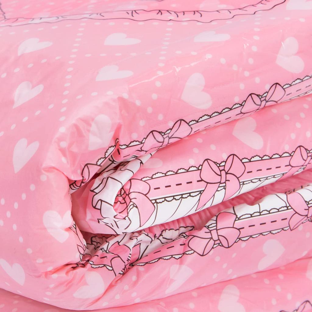 LittleForBig Взрослый Подгузник-Сердечко на Многоразовых Липучках 2 Розовых Подгузника, С Рисунком, Упаковка 10 шт [Смущающий Малыш], Толстый, Впитывающий, Подгузники, Тип, Подгузники, [Размер XL]