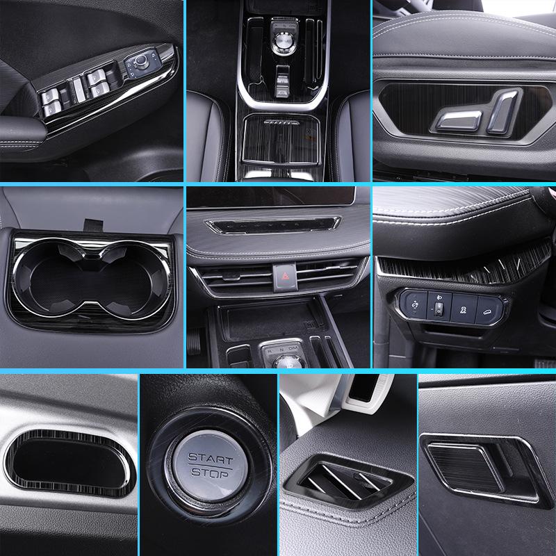 Украшение салона автомобиля Наклейки из нержавеющей стали Аксессуары в стиле углеродного волокна Для Haval Jolion 2024 2024 Наклейки