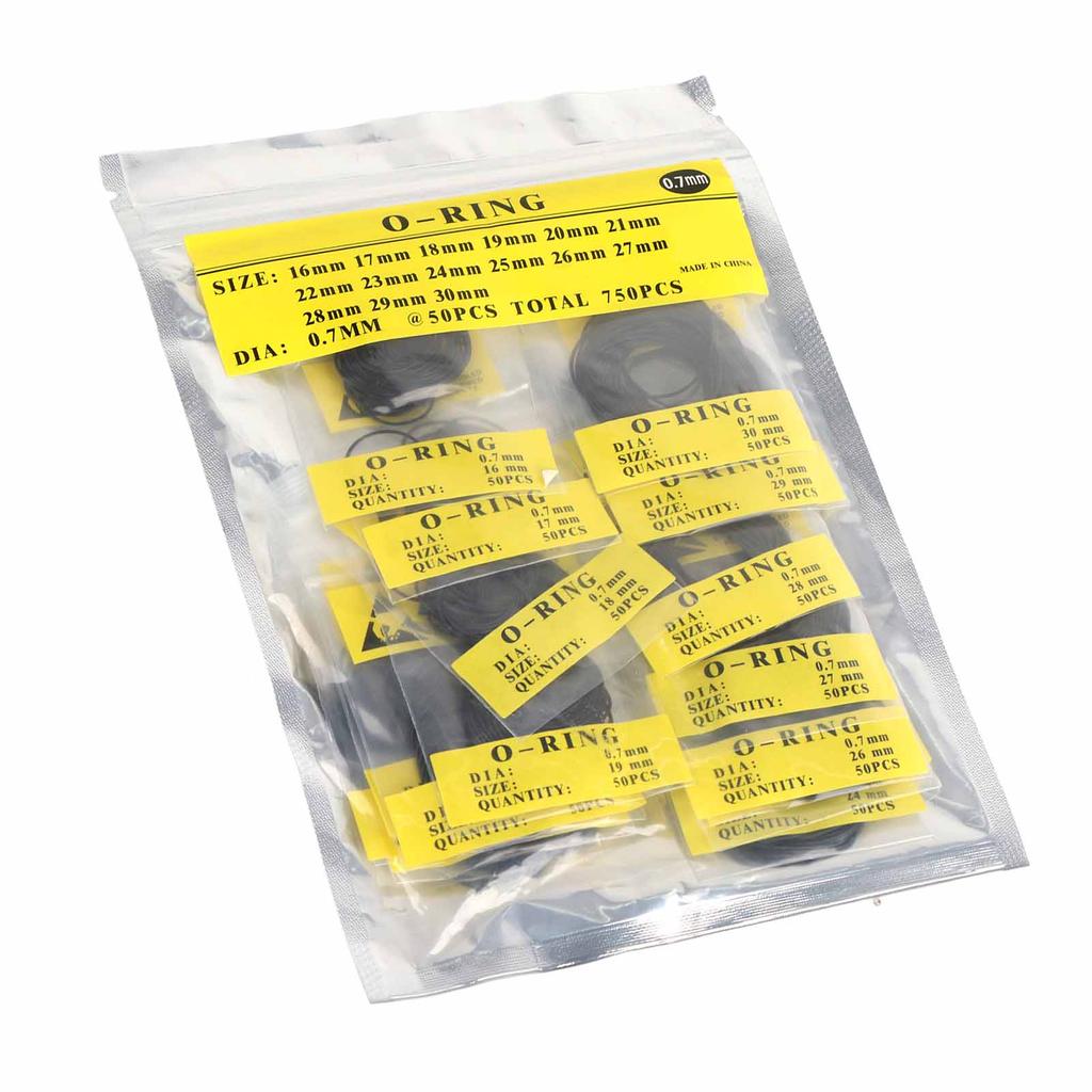 Набор 950 шт. 0.5 0.6 0.7мм 12мм30мм Универсальные резиновые уплотнительные кольца для задней крышки часов