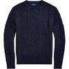 Polo Ss23 Cable Knit Solid Long Sleeve Sweater Men Sweater Navy-Blue 710919988-002