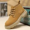 2025 прямая поставка ботинки Мартин мужские зимние бархатные теплые хлопковые ботинки из натуральной кожи высокие повседневные кожаные ботинки модные универсальные мужские ботинки