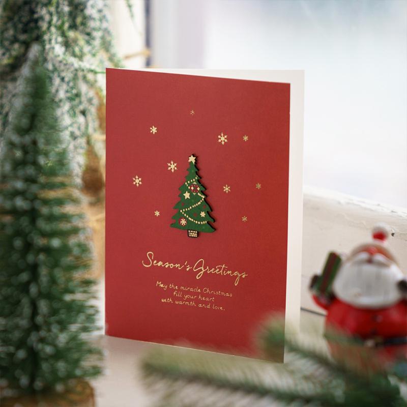 1PC Handwritten Cards Exquisitely Patterned Vintage Holiday Greetings Christmas Connotation Gift Cards Smooth Writing