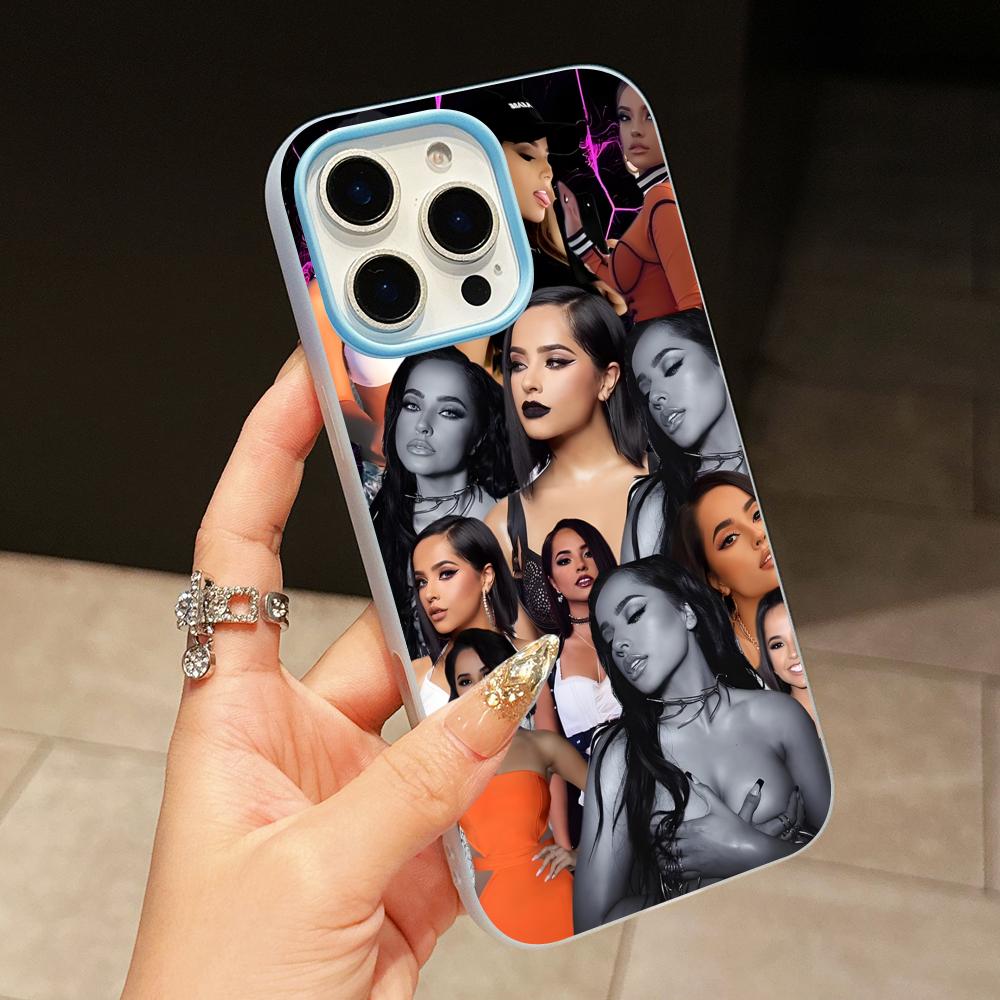Fashion Becky G Jelly Double layer Light Blue Mobile Phone Case for iPhone 17 16 15 14 13 12 11 Air Pro Max Plus Protective
