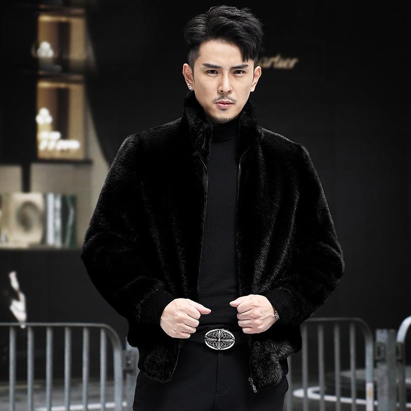 Новая меховая цельная мужская шуба из натурального меха стриженой овчины средней длины с отворотом двухсторонняя овечья шерсть зимняя толстая