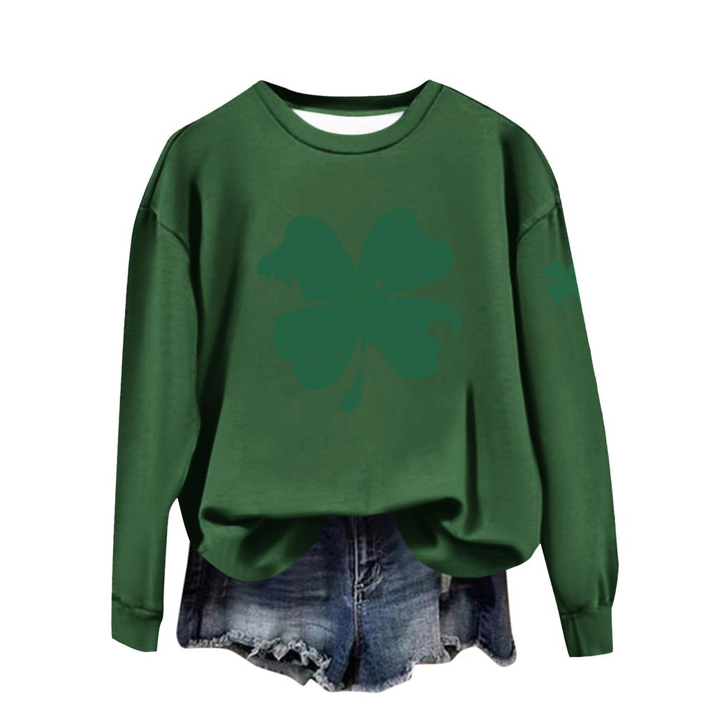 Женская повседневная модная блузка с длинным рукавом и круглым вырезом, пуловер с принтом