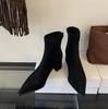 Остроносые короткие ботинки женские 2025 осень и зима новые женские ботинки толстый каблук короткие ботинки высокие каблуки нишевые ботинки замшевые тонкие ботинки