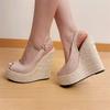 Fashion Eilyken Summer Peep Toe Wedges Platform Women's Sandals Designer Straw Weave Buckle Strap High Heels Banquet Party Shoes