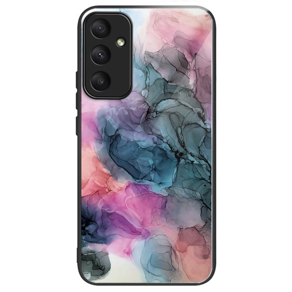 For Samsung Galaxy A35 5G Tempered Glass Back Phone Case Marble Pattern Printing