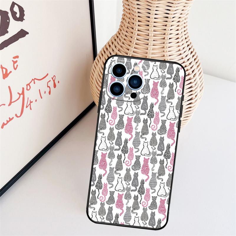 Забавный коллаж с кошками Чехол для телефона Для iPhone 17 Pro Max 14 13 12 11 15 16 Pro Max mini 15 16 Plus 16e Задняя крышка