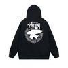 Mens Hooded Zip-Up Sweatshirt With Letter Print Loose Fit Cotton Pullover Winter Daily Wear