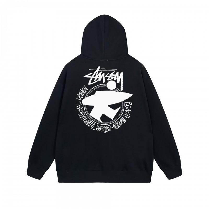 Mens Hooded Zip-Up Sweatshirt With Letter Print Loose Fit Cotton Pullover Winter Daily Wear