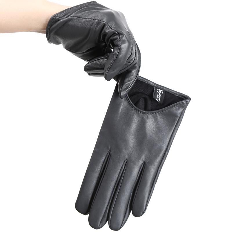 Короткие женские перчатки из овчины, зимние теплые тонкие модные перчатки с сенсорным экраном, мода 2001 г.