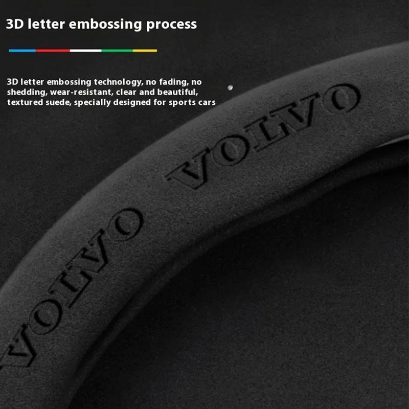 Чехол на руль автомобиля для Volvo XC40 XC60 XC70 XC90 S40 S60 S80 S90 V40 V50 V60 V90 Карбоновое волокно Замша Внутренние аксессуары