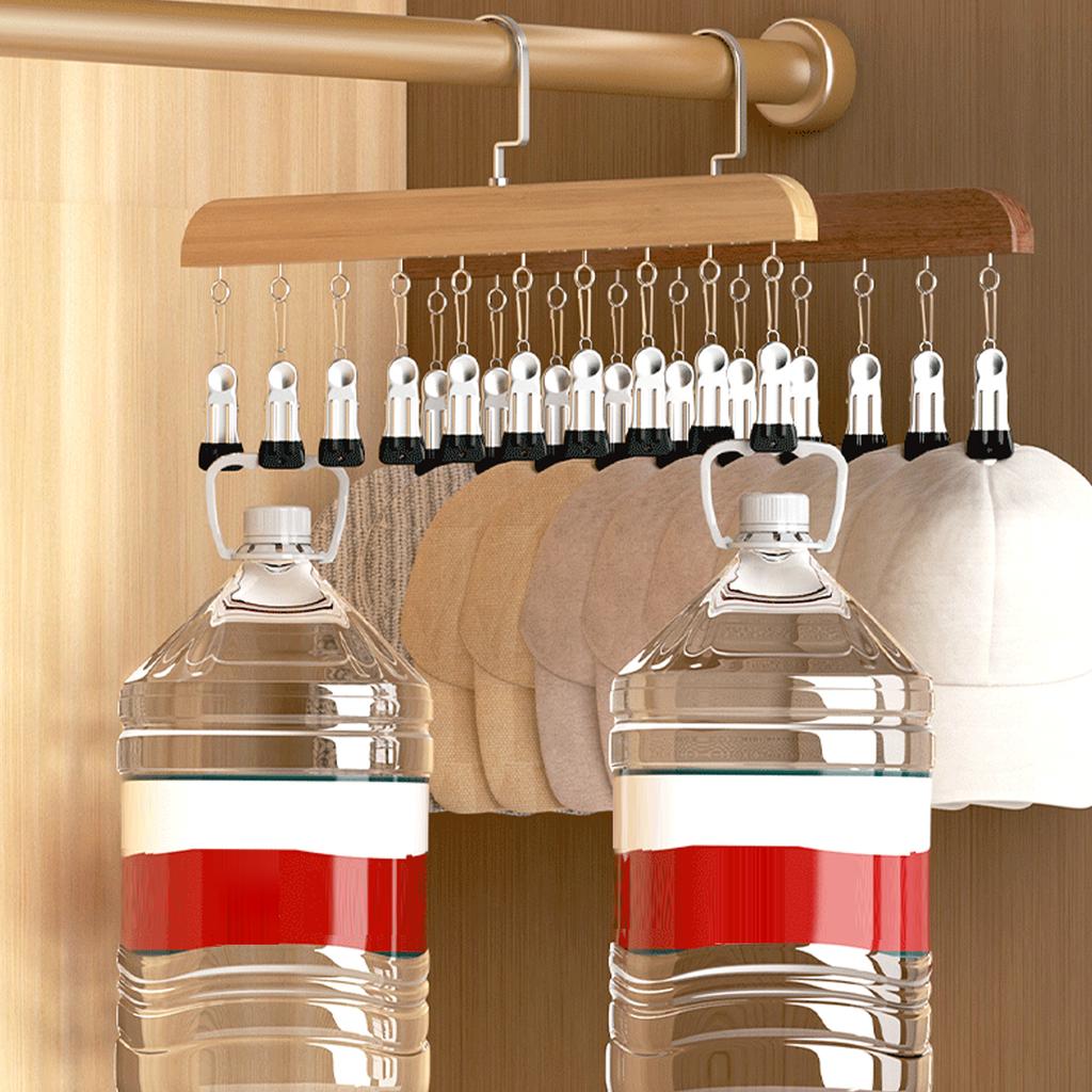 Portable 10-Clip Hanger Space Saving Hanging Closet Organizer Holds 10 Leggings Jeans Hats Shorts Socks for Dorm Room Organizati