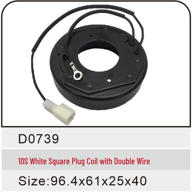 Automotive AC Compressor Electromagnetic Clutch for 10S Two-Wire White Square Plug Coil.