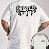 Мужская белая футболка HUSTLE Drip Graphic | Повседневная с коротким рукавом, Дышащая летняя футболка, Модная