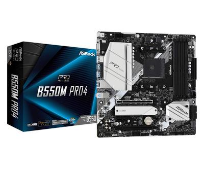 Материнская плата ASRock AMD Ryzen серии 5000 Micro ATX с чипсетом B550 авторизованный дистрибьютор B550M Pro4 (Сокет AM4) [Отечественный продукт]