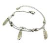 [P7926] - Designer Bracelet Steel 'Boho' Silver Gray (feather) - 12x4 Mm