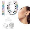 Серьги-кольца из серебра 925 пробы для женщин, сверкающие серьги Pave Cz, роскошные ювелирные изделия