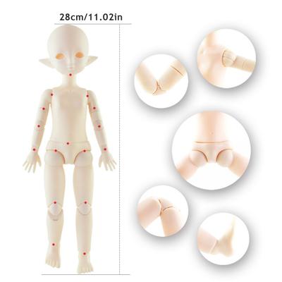 Пухлая кукла-эльф 30 см 22 шарнира Белое тело Кукла-эльф для кастомизации Фотография DIY Пластиковая шарнирная игрушка-эльф для коллекционеров и детей для ролевых игр