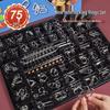 Nine Linked Rings Puzzle Toy Set: 25-Piece Stainless Steel Luban Locks for Primary School Children.