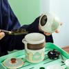 Креативная керамическая быстрая чашка, дорожный чайный набор с подносом, чайный набор Кунг-фу, портативный подарок для улицы