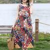 Plus Size Sleeveless Dress for Women Casual Loose Long Dresses Summer Vintage Clothing