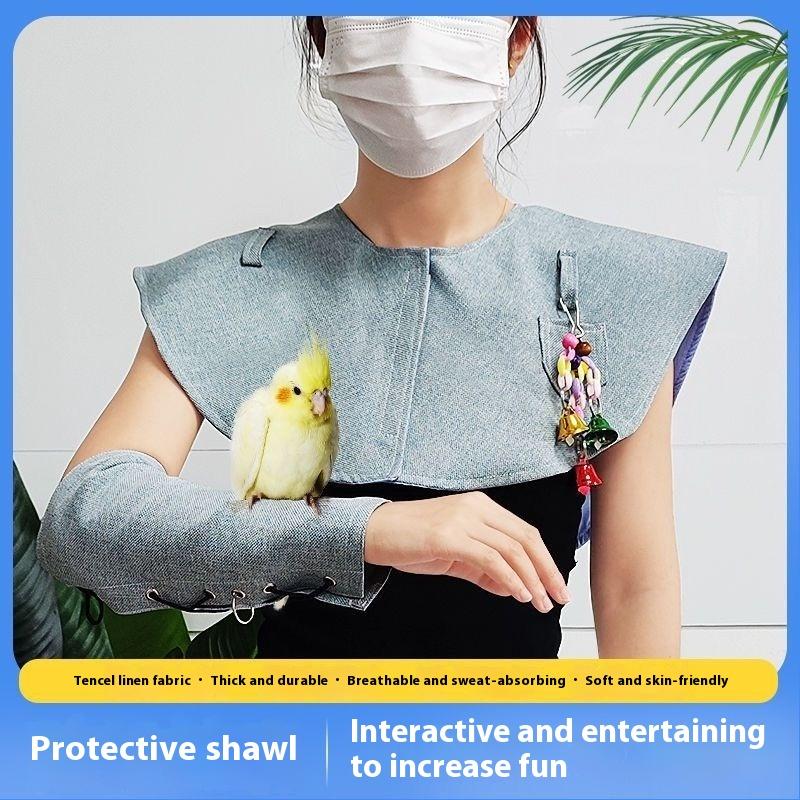 Bird Shoulder Feces Guard Bite Proof Scratch Resistant Cape for Parrots Macaws Washable Pet Bird Diaper